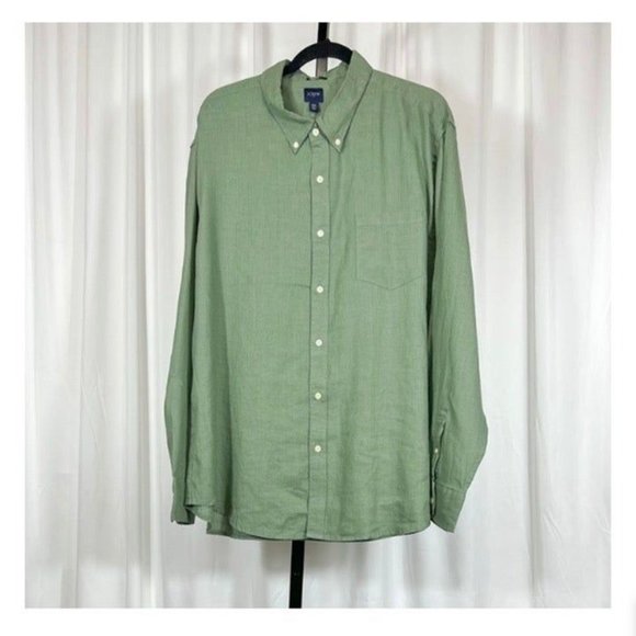 J.Crew NWT Sz XXL Classic Faded Bluegrass Linen Cotton Button Down Shirt - Picture 4 of 9